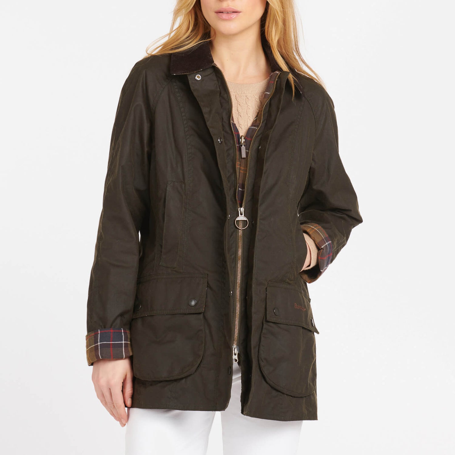 Barbour Women's Beadnell Wax Jacket - Olive - UK 8