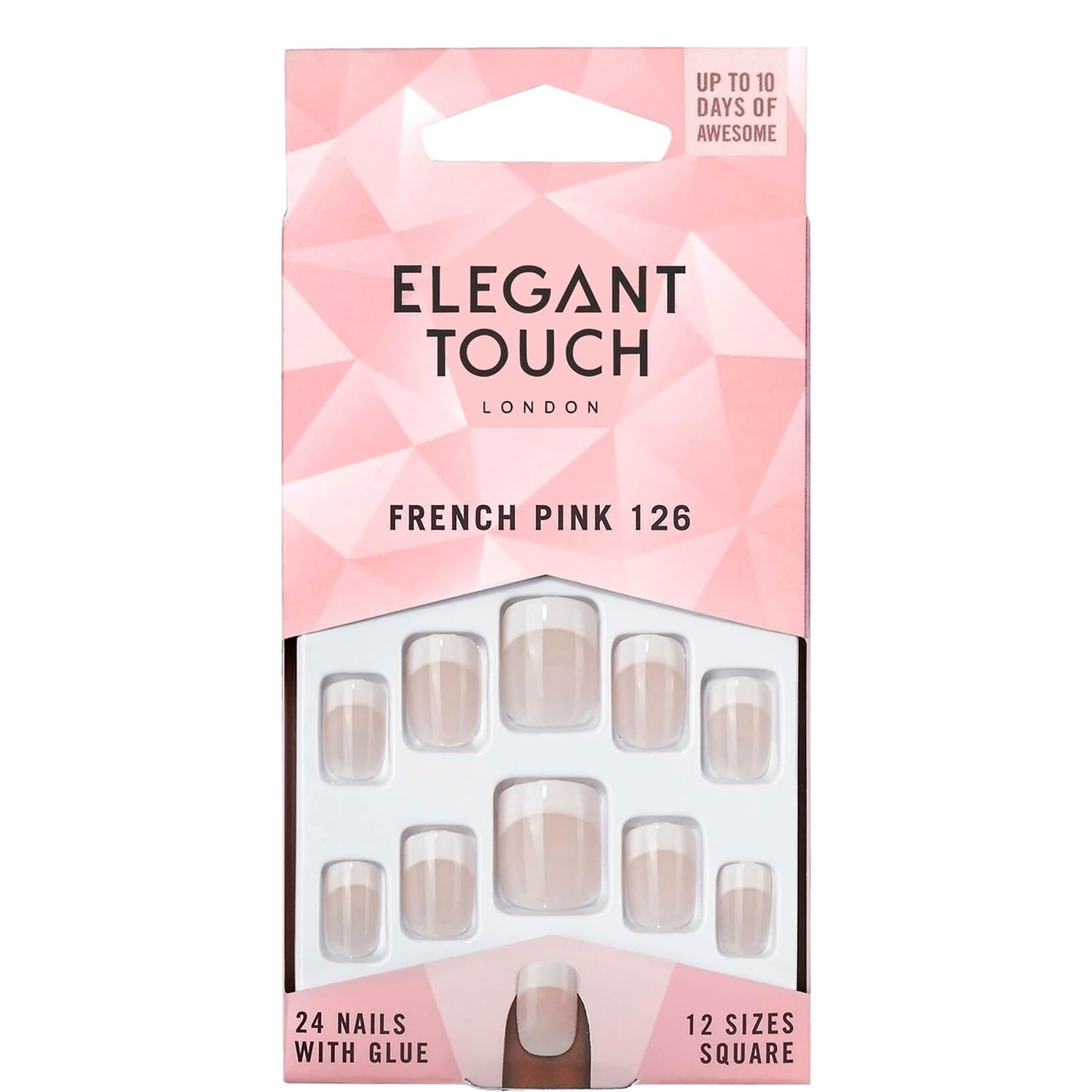 Elegant Touch Natural French Nails - 126 (S) (Pink)