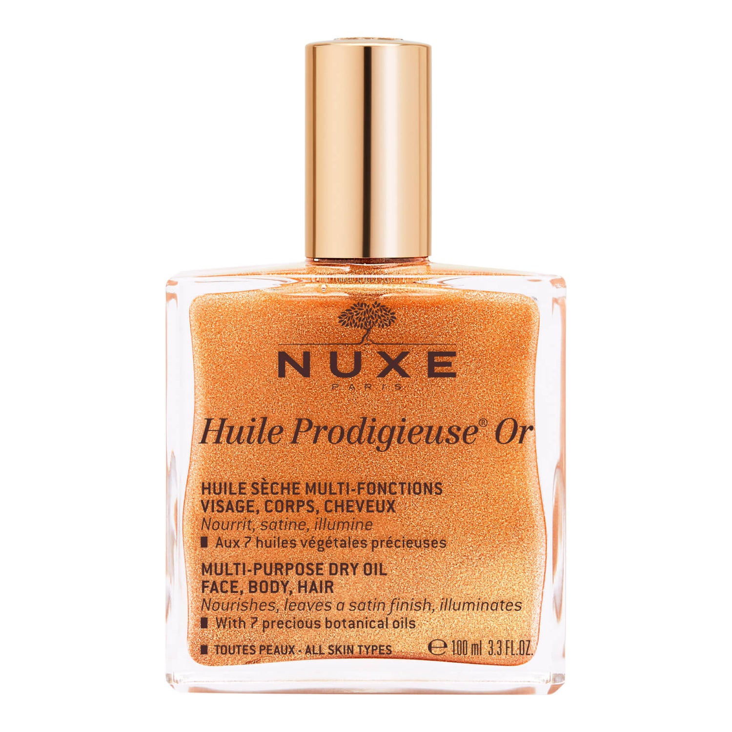 Золотое масло для лица, тела и волос NUXE Huile Prodigieuse Golden Shimmer Multi Usage Dry Oil 100 мл