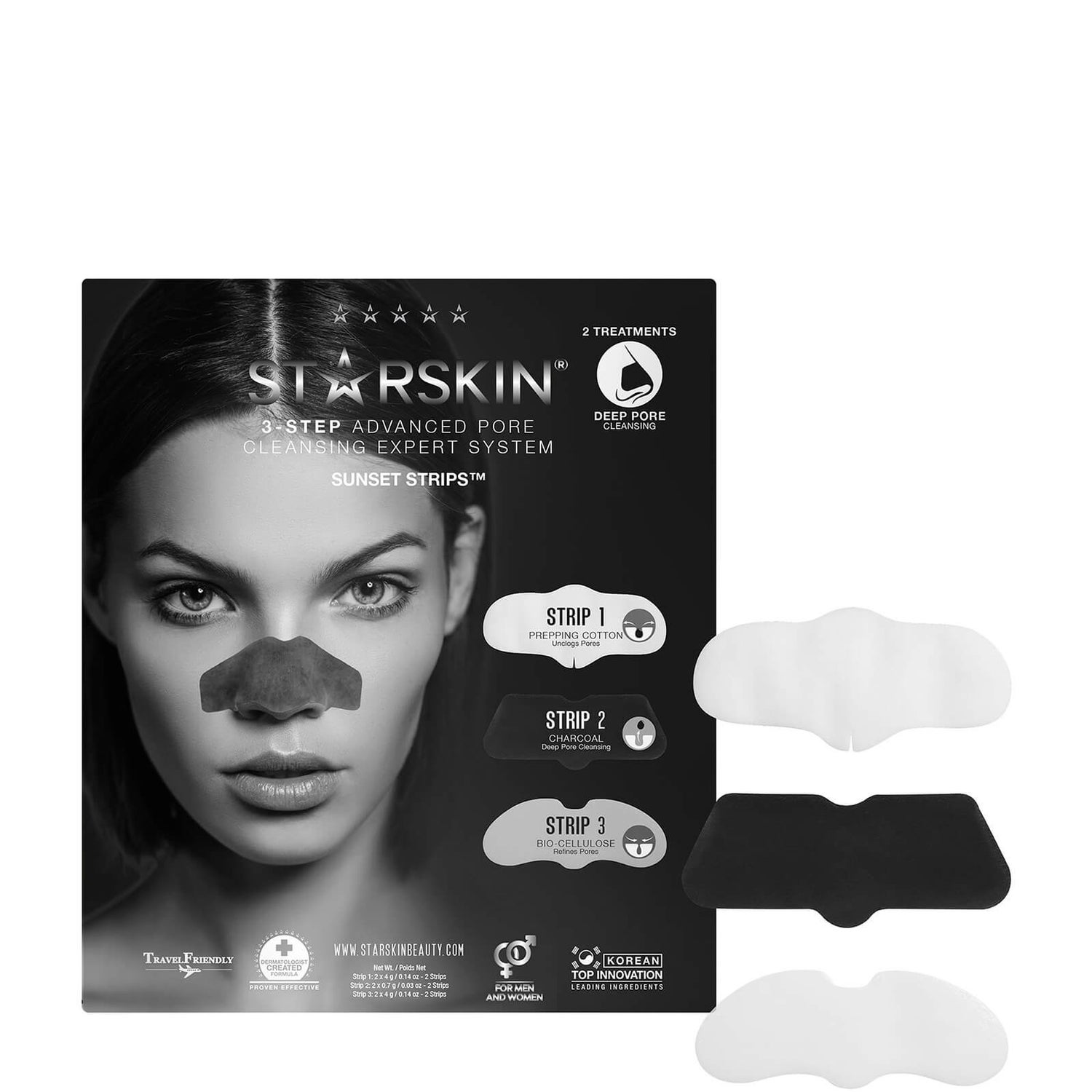 Sistema experto para limpieza avanzada de poros con 3 pasos Sunset Strips™ de STARSKIN