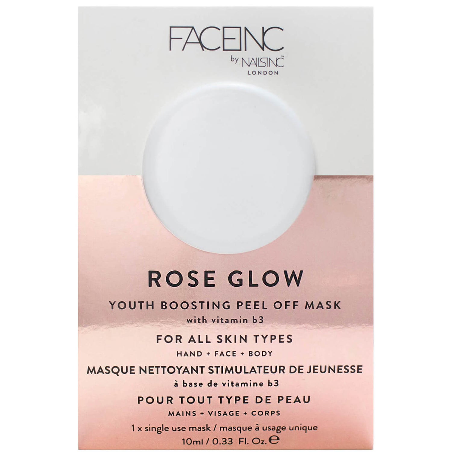 Masque Nettoyant Stimulateur de Jeunesse Rose Glow FACEINC by nails inc. 10 ml