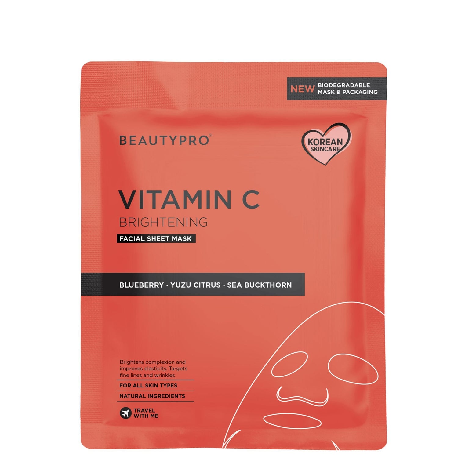 BeautyPro Brightening Collagen Sheet Mask with Vitamin C