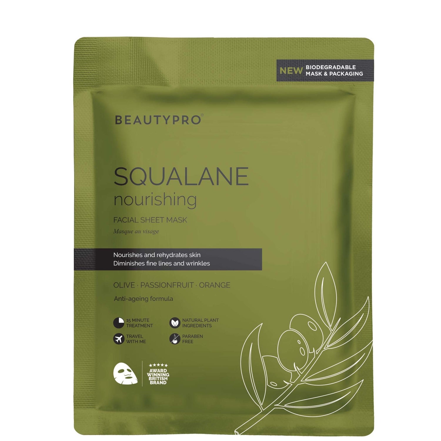 BeautyPro Nourishing Collagen Sheet Mask with Olive Extract