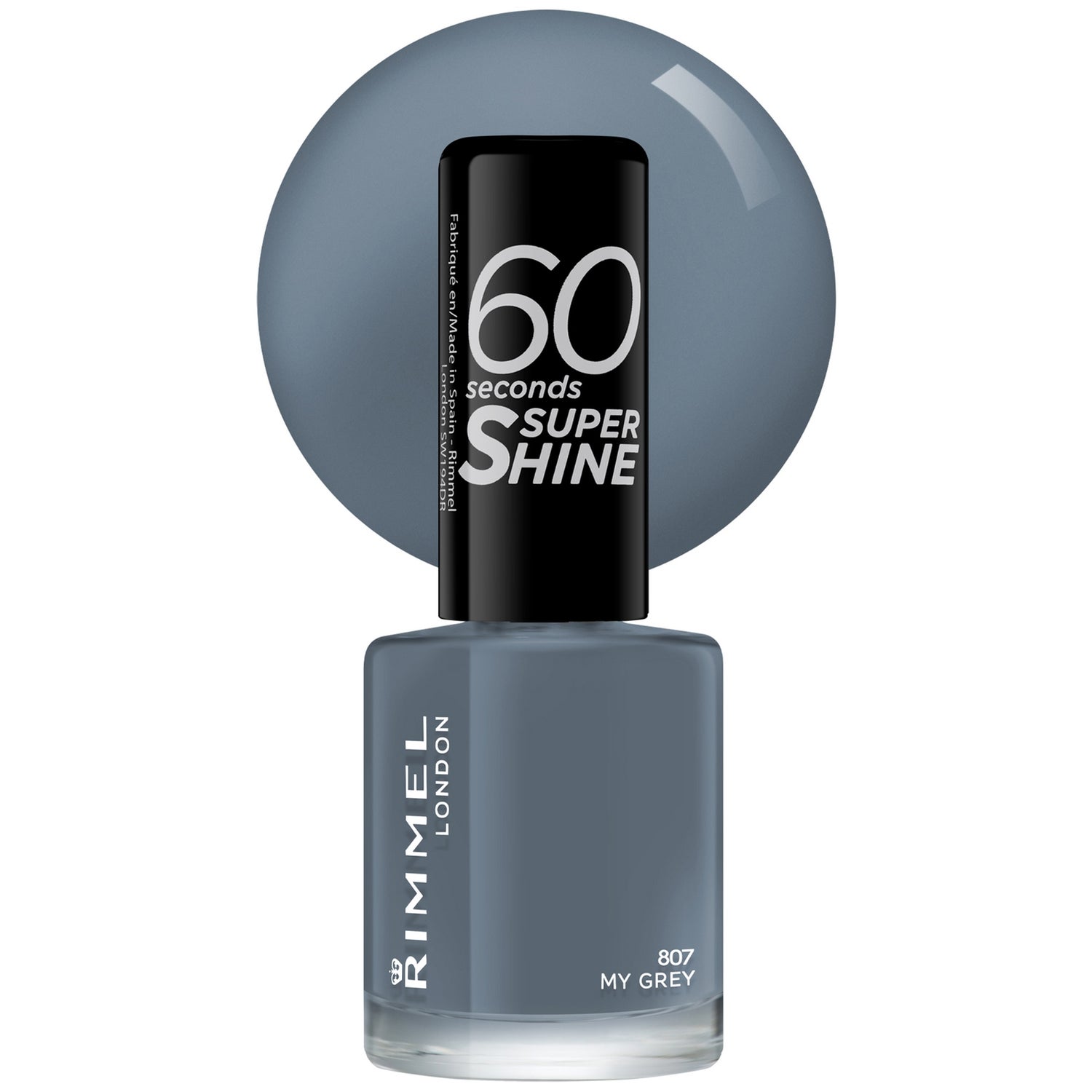 Rimmel 60 Seconds Rita Ora Nail Varnish - 807 My Grey 8ml