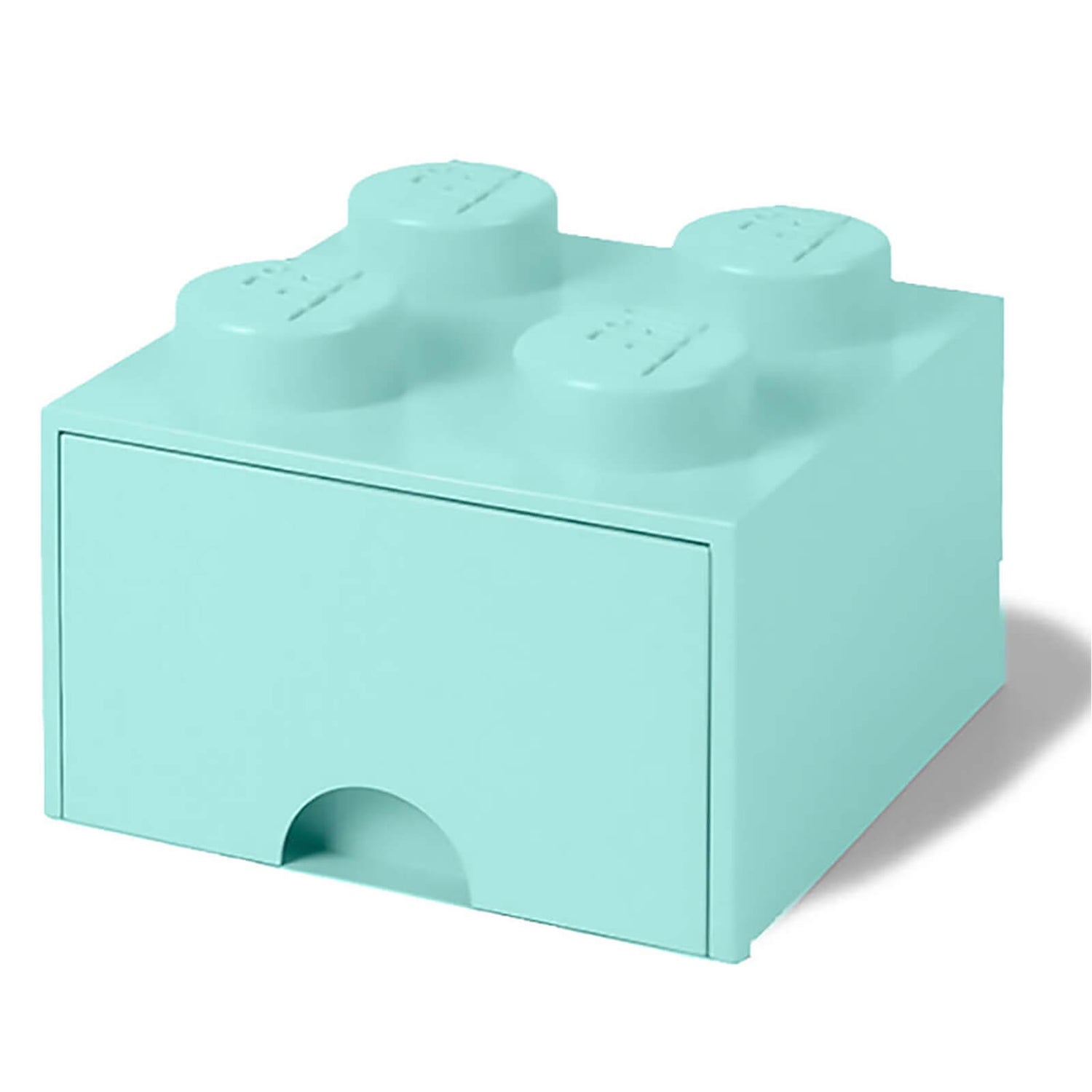LEGO Storage 4 Knob Brick - 1 Drawer (Aqua Light Blue)