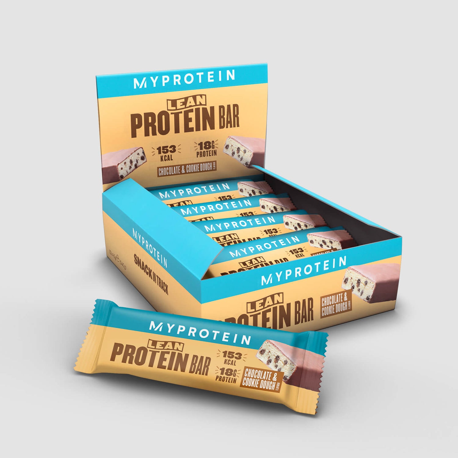Fedtfattig Protein Bar - 12 x 45g - Chocolate and Cookie Dough