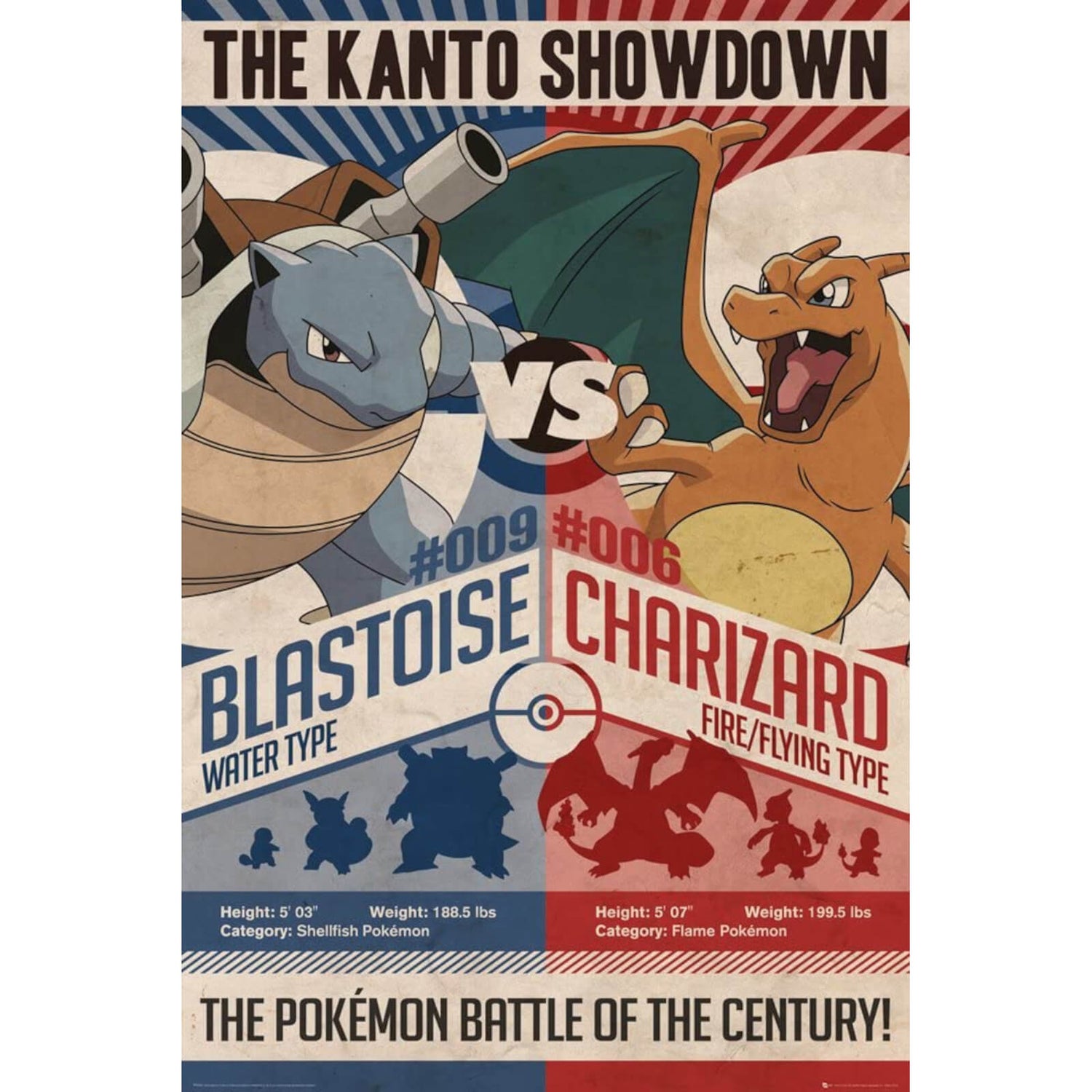 Pokémon Red vs Blue Metallic Print