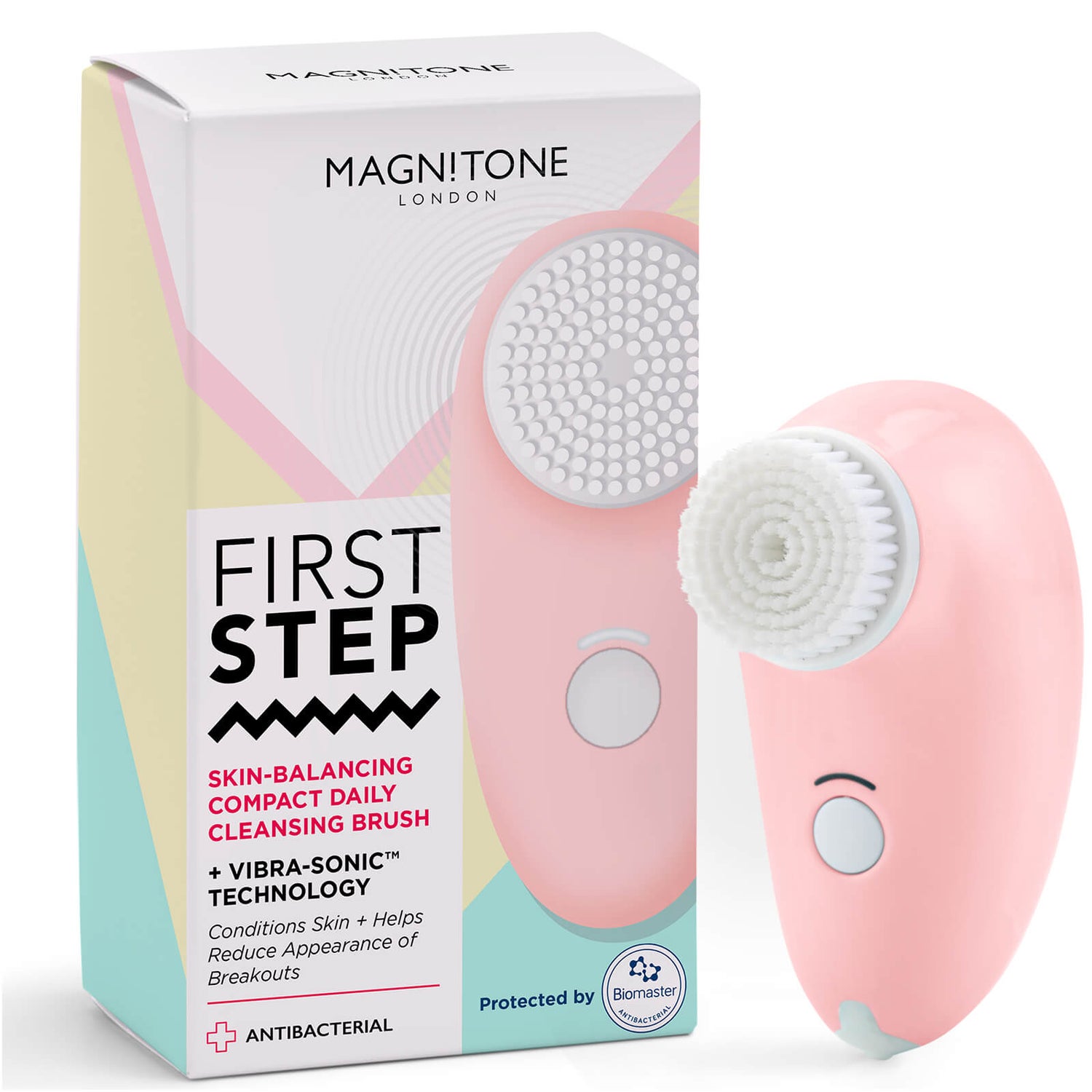 MAGNITONE London First Step Skin-Balancing Compact Cleansing Brush - Pink