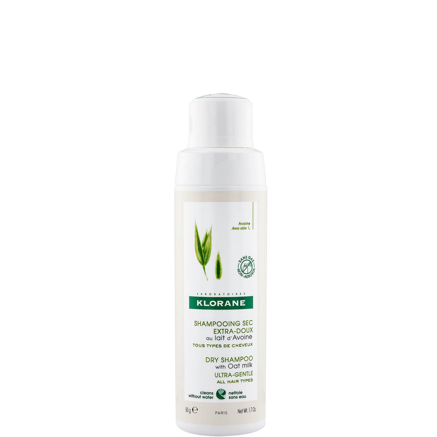 KLORANE Eco-Friendly Dry Shampoo with Oat Milk for All Hair Types -shampoo, 50 g