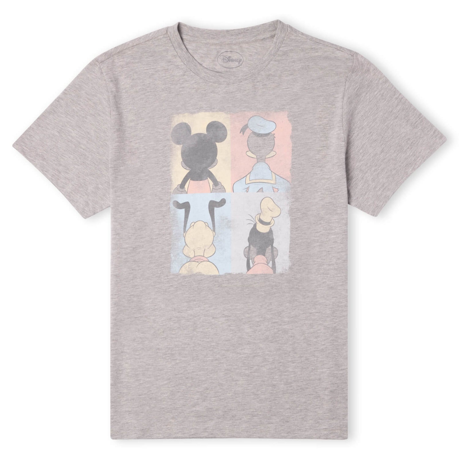 T-Shirt Disney Topolino Paperino Topolino Pluto Pippo Tiles - Grigio
