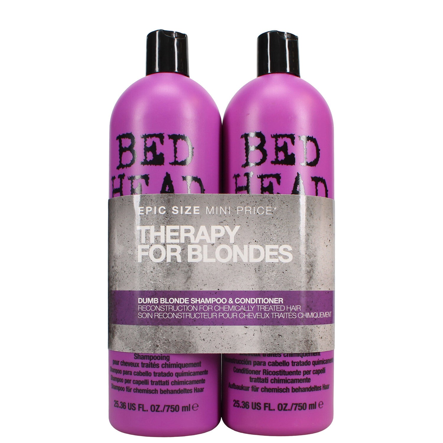 TIGI Bed Head Dumb Blonde Repair Shampoo and Reconstructor for Coloured Hair Shampoo 2 x 750ml