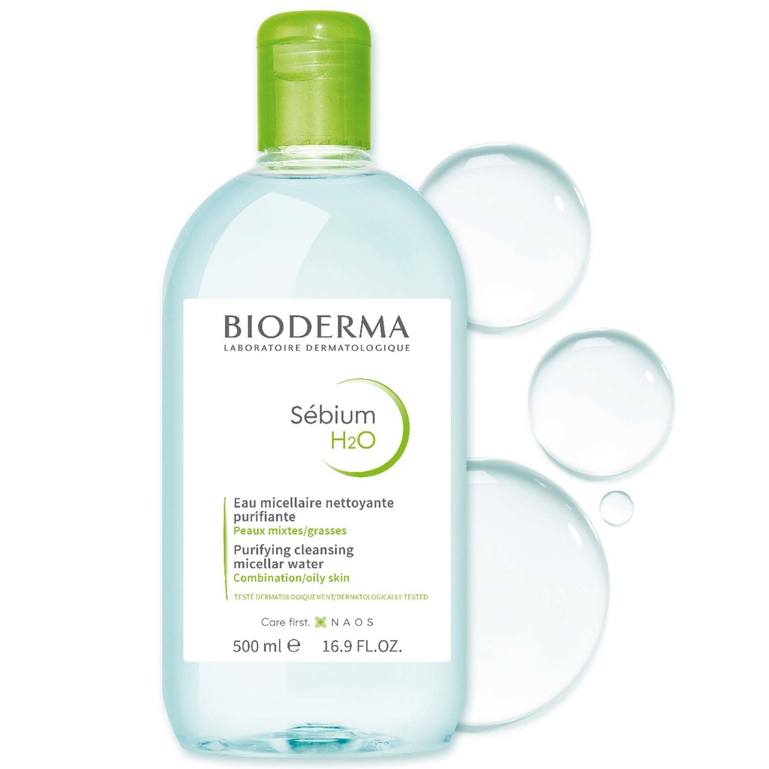 Bioderma Sebium H2O Acqua micellare detergente purificante. Azione struccante. Pelle da mista a grassa