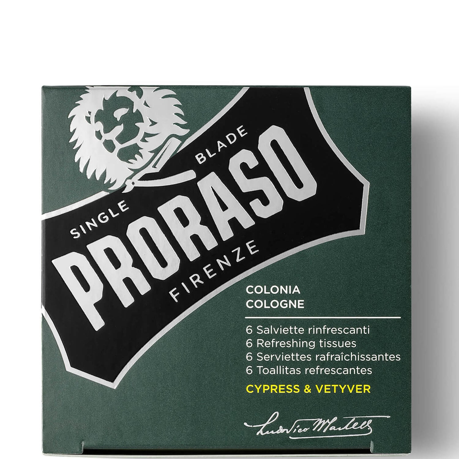 Proraso Refreshing Tissues - Cypress and Vetyver (Pack of 6)