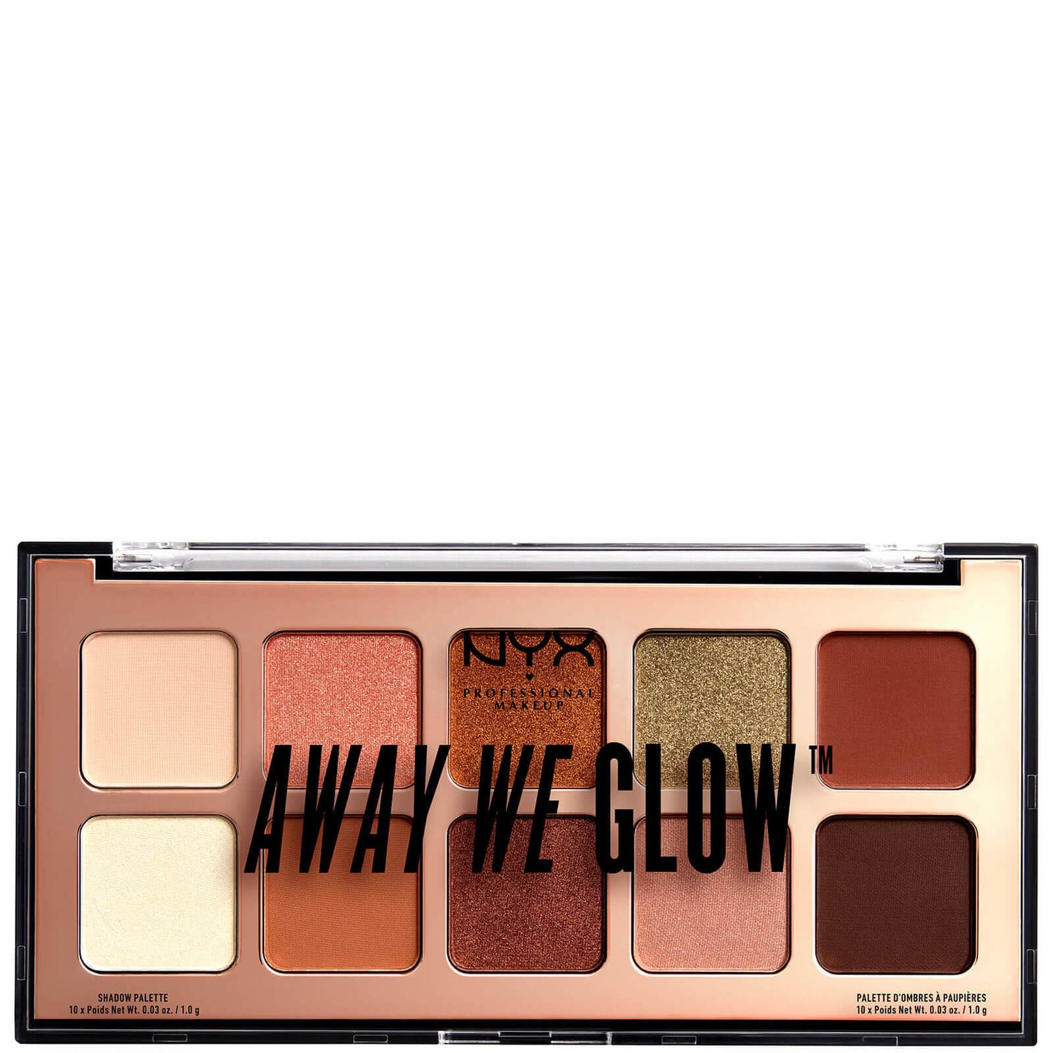 NYX Professional Makeup Away We Glow Shadow Palette -luomiväripaletti 10g, Hooked On Glow