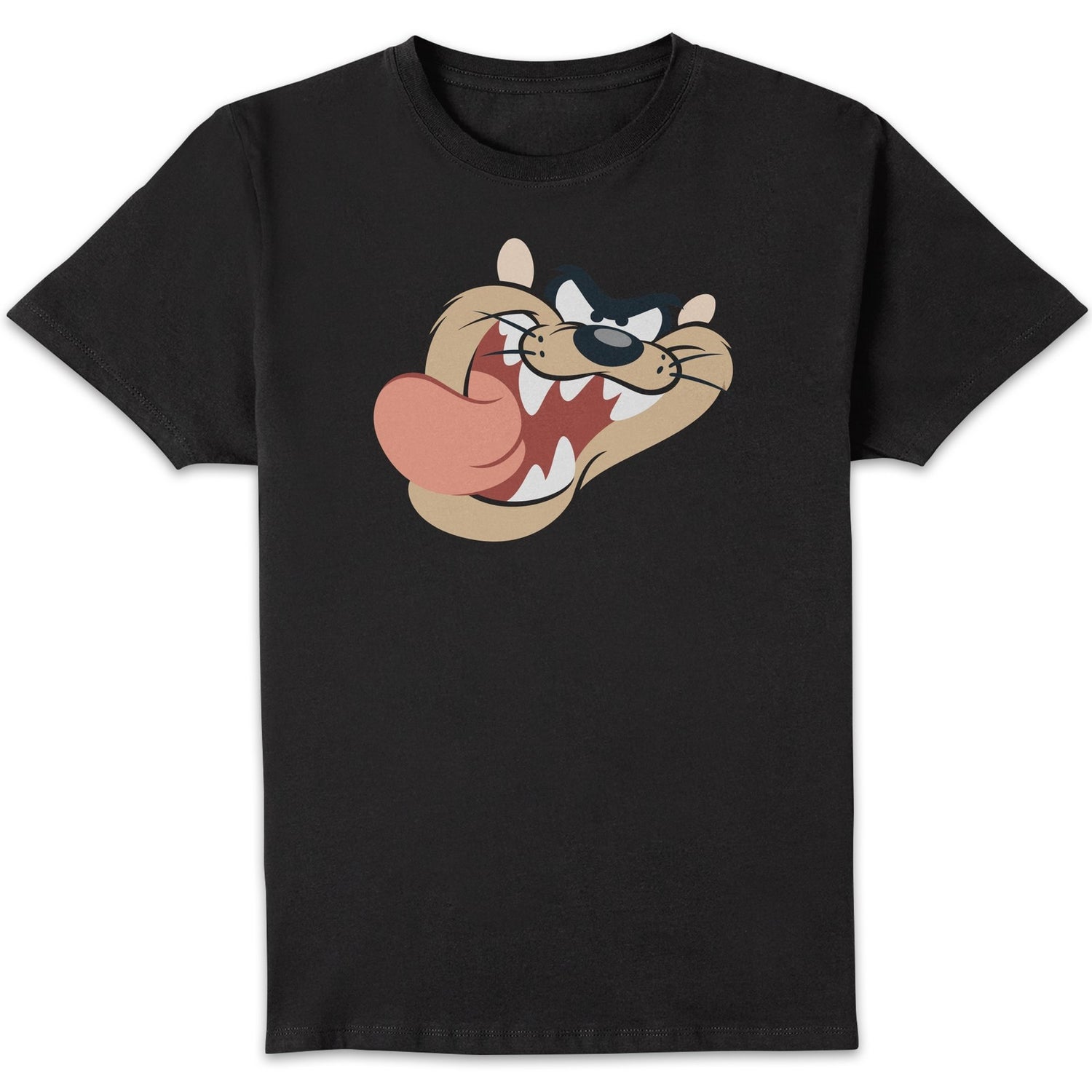 T-Shirt Homme Gros Plan Taz Diable de Tasmanie Looney Tunes - Noir