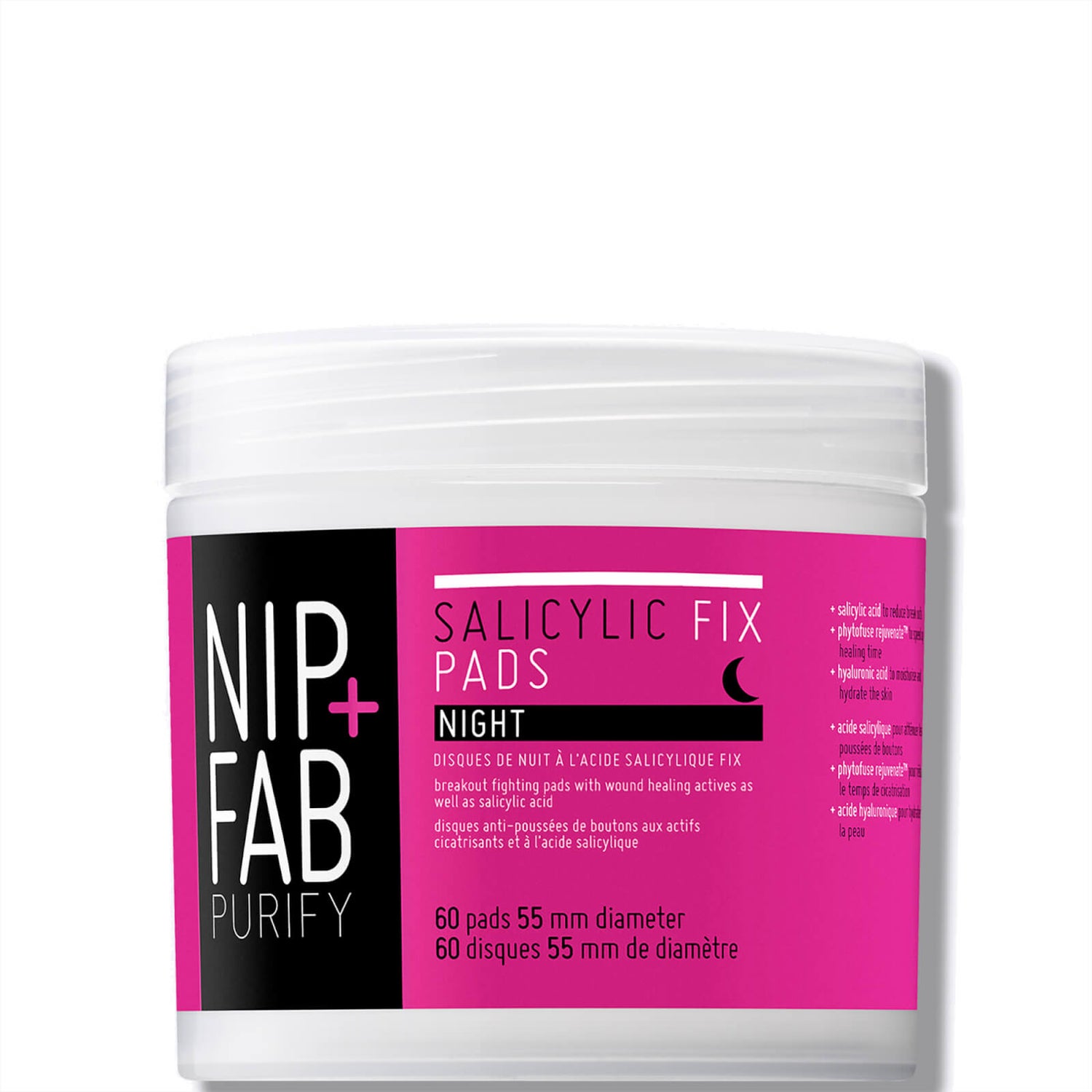 NIP+FAB Teen Skin Fix Salicylic Acid Night Pads płatki kosmetyczne z kwasem salicylowym na noc 80 ml