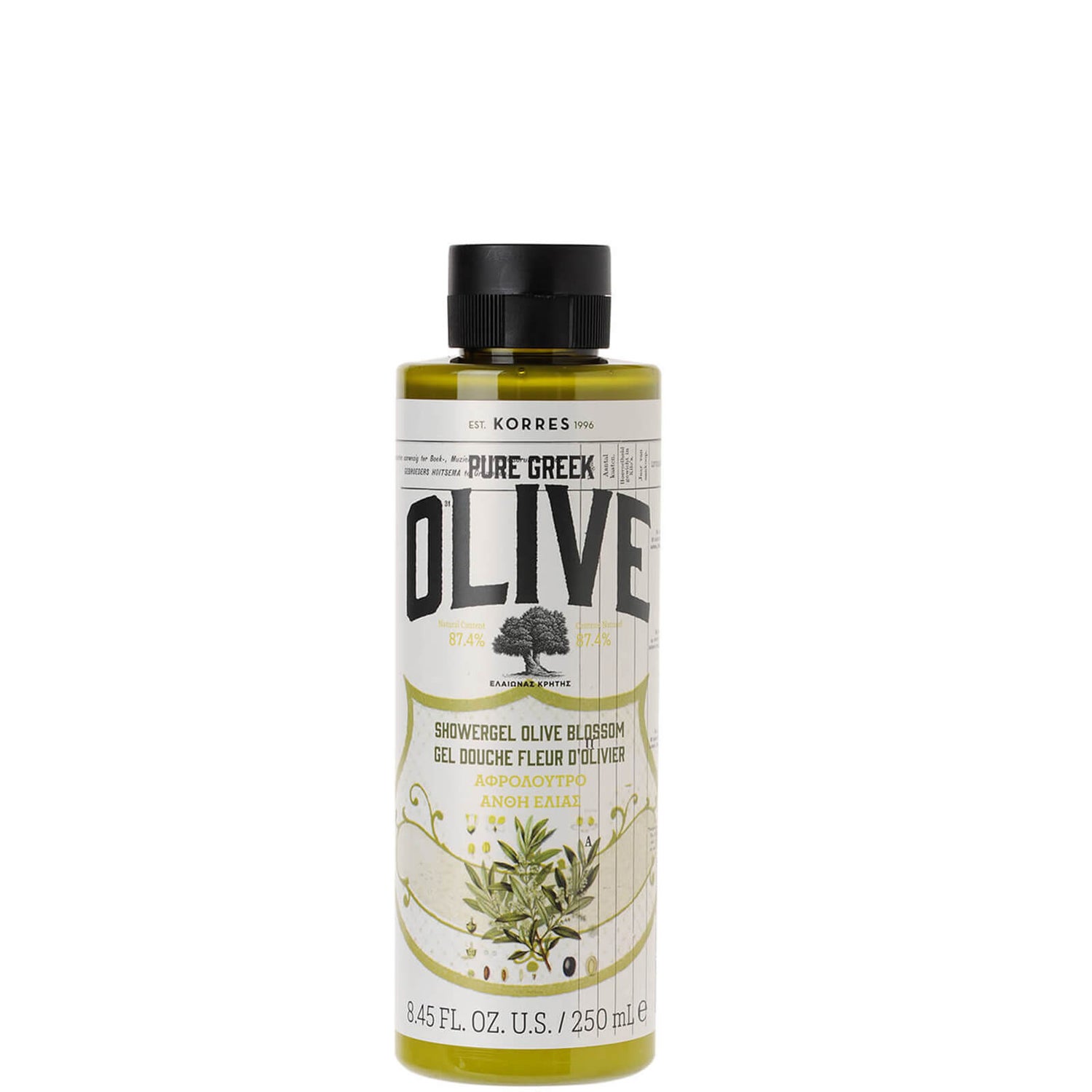 Gel de Banho com flor de oliveira OLIVE da KORRES 250 ml