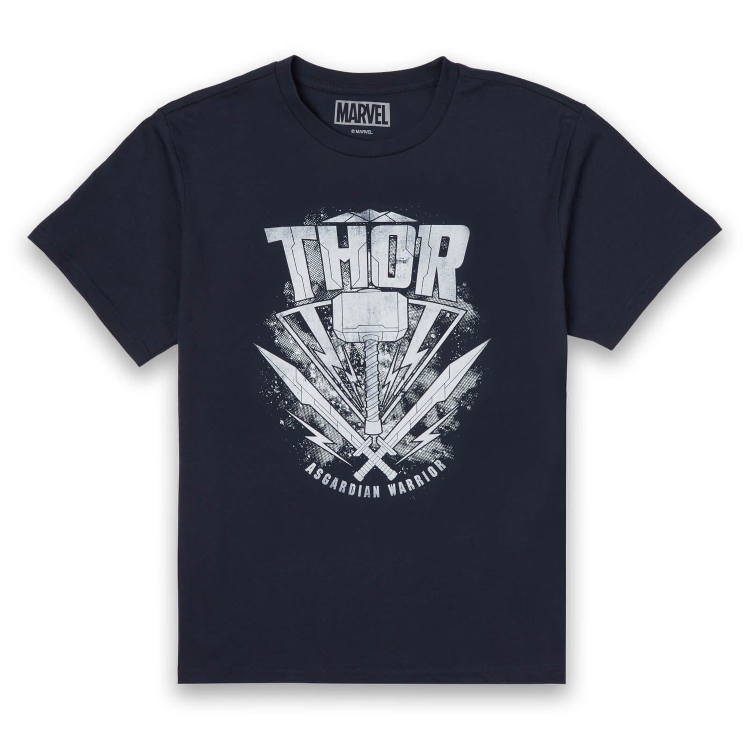 T-Shirt Homme Marvel - Thor Ragnarok - Logo du Marteau de Thor - Bleu Marine