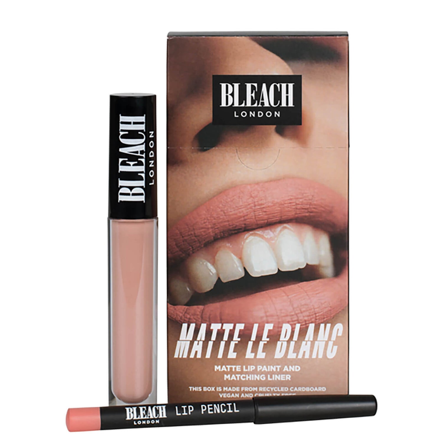 Набор Матовая жидкая губная помада и карандаш для губ BLEACH LONDON Lip Kit Matte Le Blanc