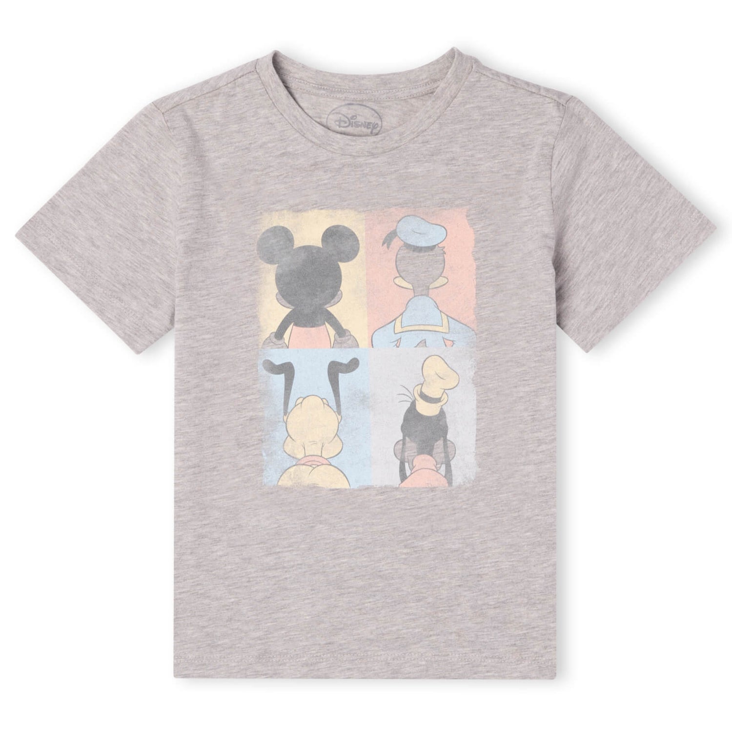 Disney Donald Duck Mickey Mouse Pluto Goofy Tiles Kids' T-Shirt - Grey