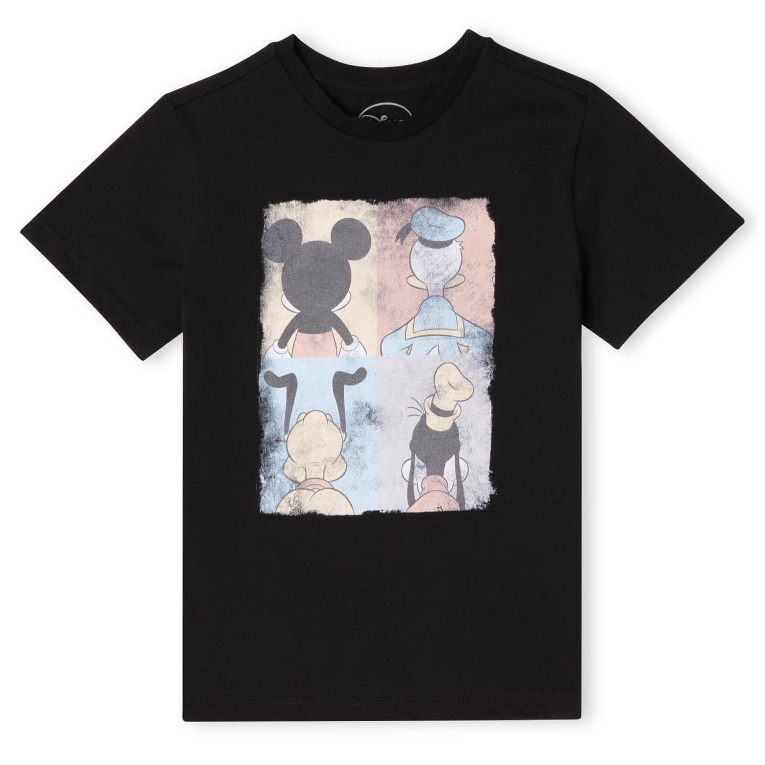 Disney Donald Duck Mickey Mouse Pluto Goofy Tiles Kids' T-Shirt - Black