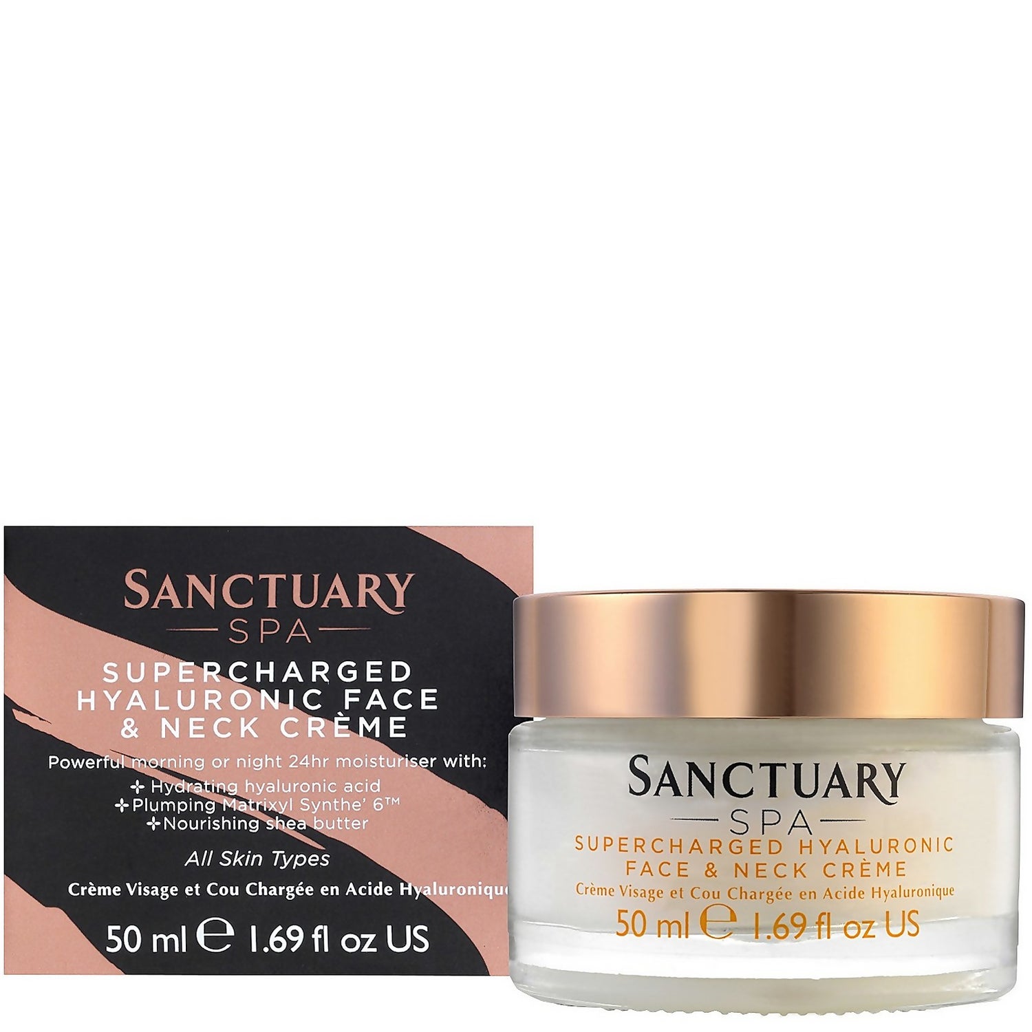 Sanctuary Spa Supercharged Hyaluronic Face And Neck Creme 50 Ml Gratis Levering