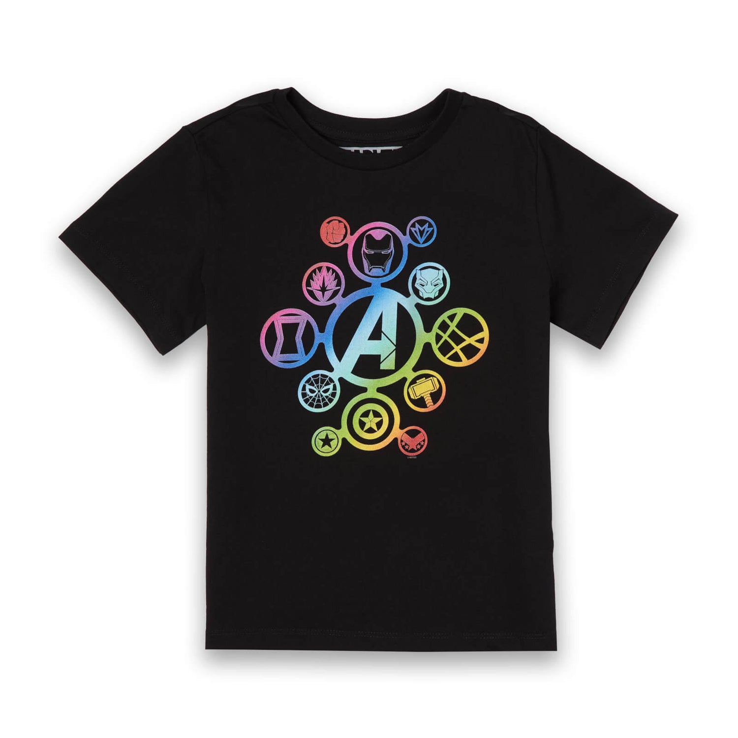 T-Shirt Enfant Logo Arc-en-Ciel Avengers - Noir