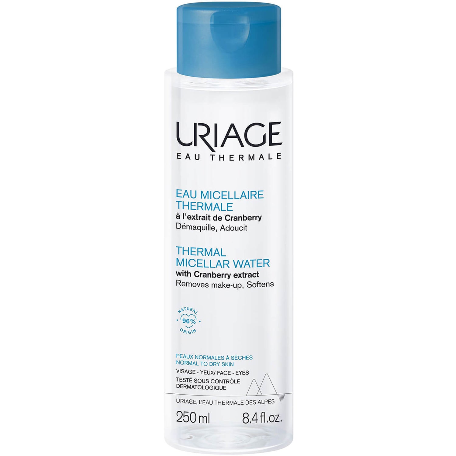 Agua micelar termal de Uriage para pieles normales a secas 250ml