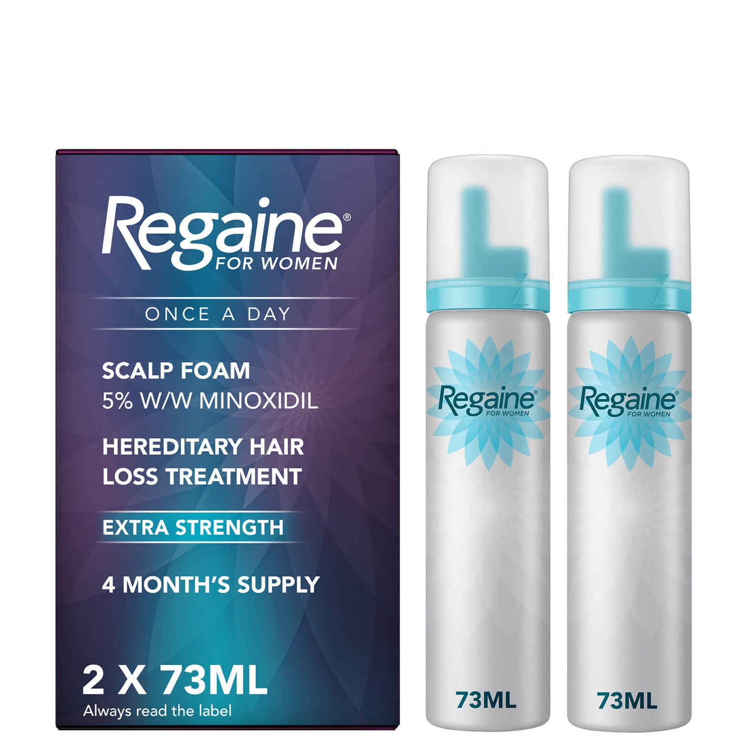 Kan Permanent Ni Regaine Women's Once A Day Hair Loss and Regrowth Scalp Foam Treatment with Minoxidil  2 x 73ml - lookfantastic