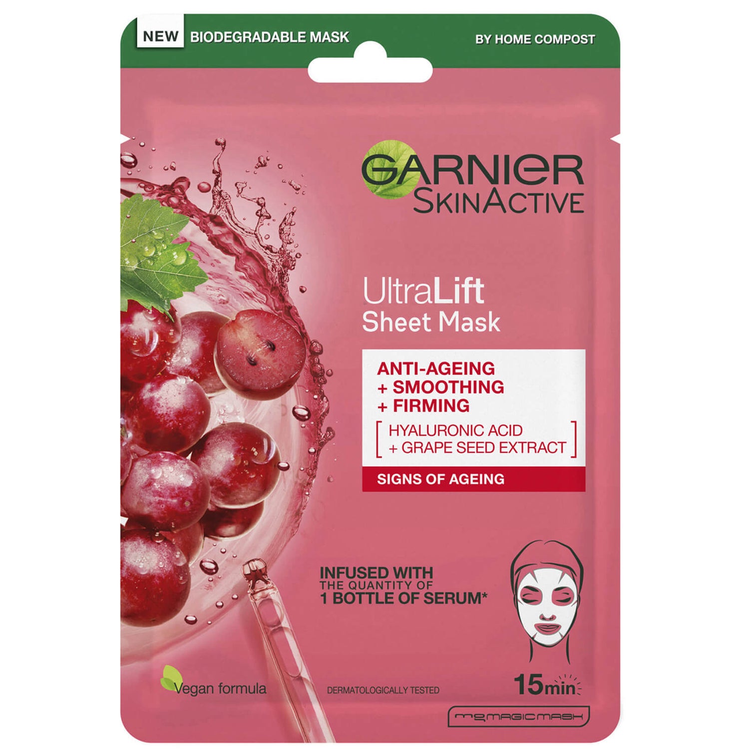 Garnier Ultralift Anti Ageing Radiance Boosting Face Sheet Mask 32g