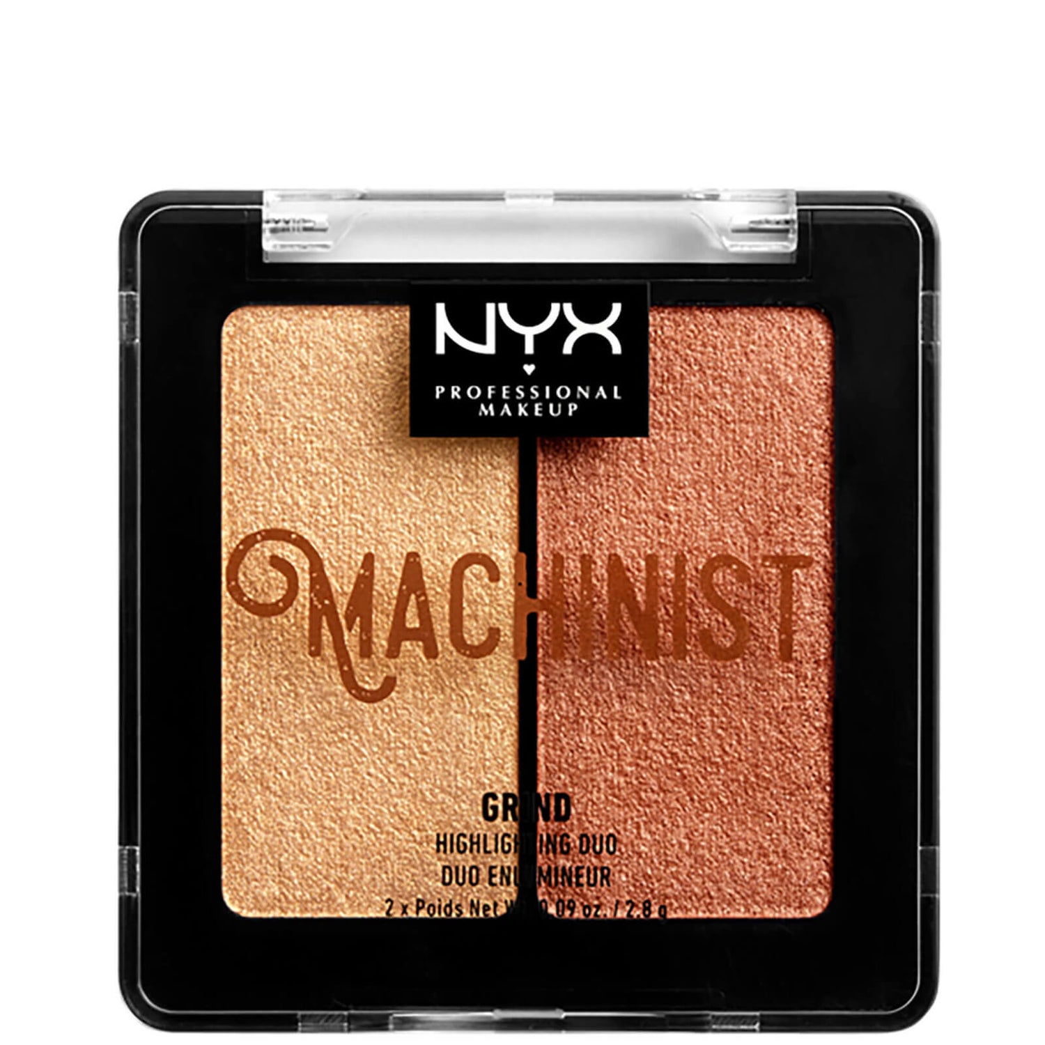 NYX Professional Makeup Machinist Highlighter Duo Kit podwójny rozświetlacz – Grind