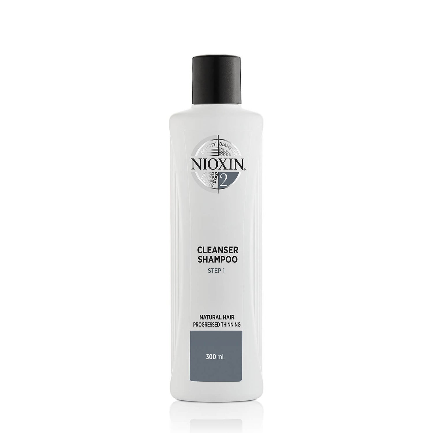 NIOXIN 3-częściowy System 2 Szampon oczyszczający do włosów naturalnych z postępującym przerzedzeniem 300 ml