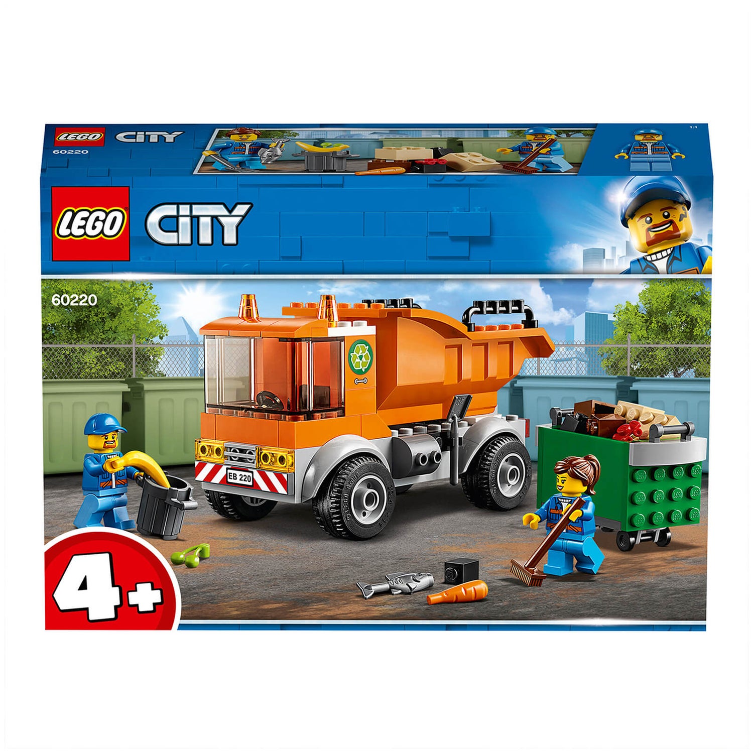 LEGO 4+ Stad: Grote voertuigen vuilniswagen speelgoed (60220)