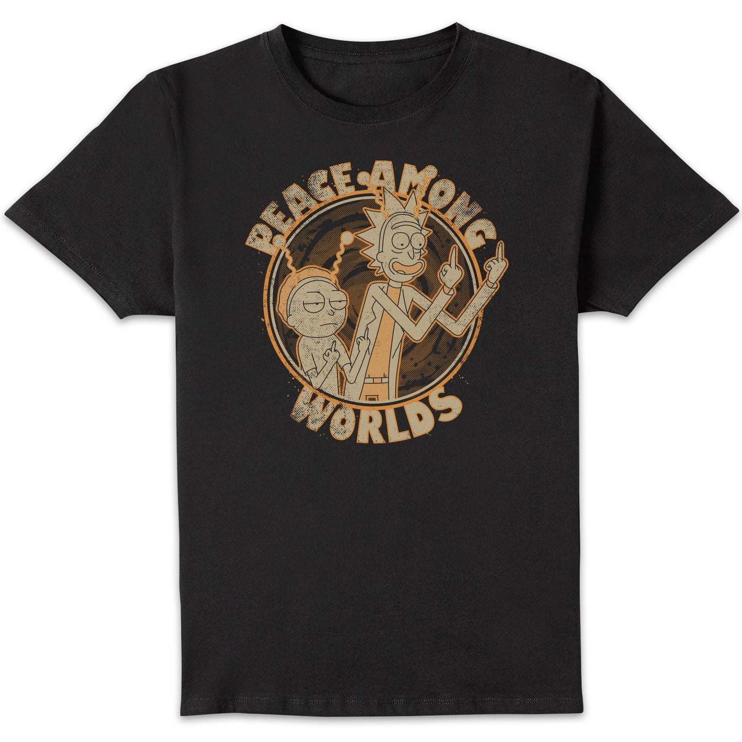 Rick and Morty Peace Among Worlds Herren T-Shirt - Schwarz