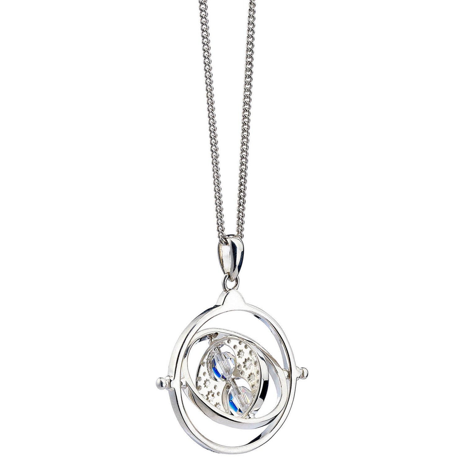 Harry Potter Time Turner Necklace Embellished with Crystals - Silver