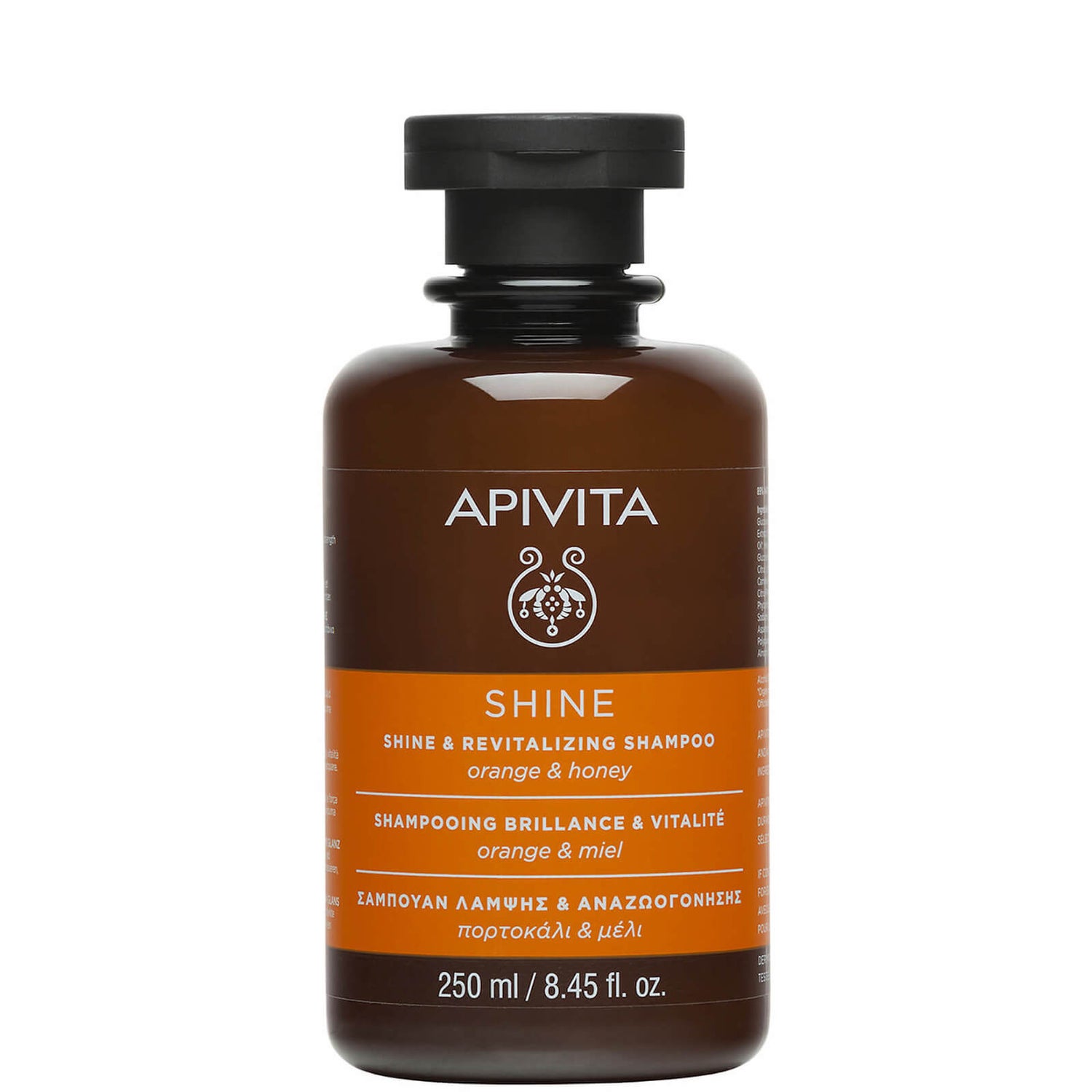 Шампунь для восстановления тонуса и сияния волос APIVITA Holistic Hair Care Shine & Revitalising Shampoo — Orange & Honey 250 мл