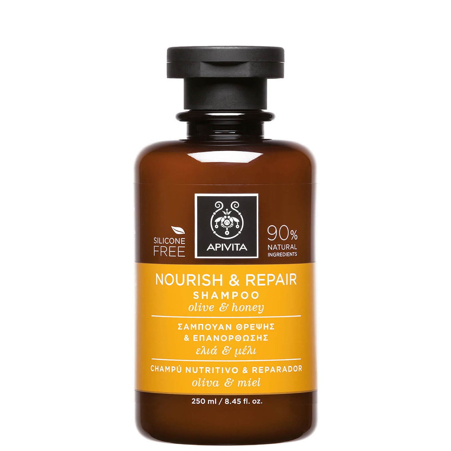 Shampoo Nutrição e Reparação Hair Care Holístico da APIVITA - Azeitona e Mel 250 ml