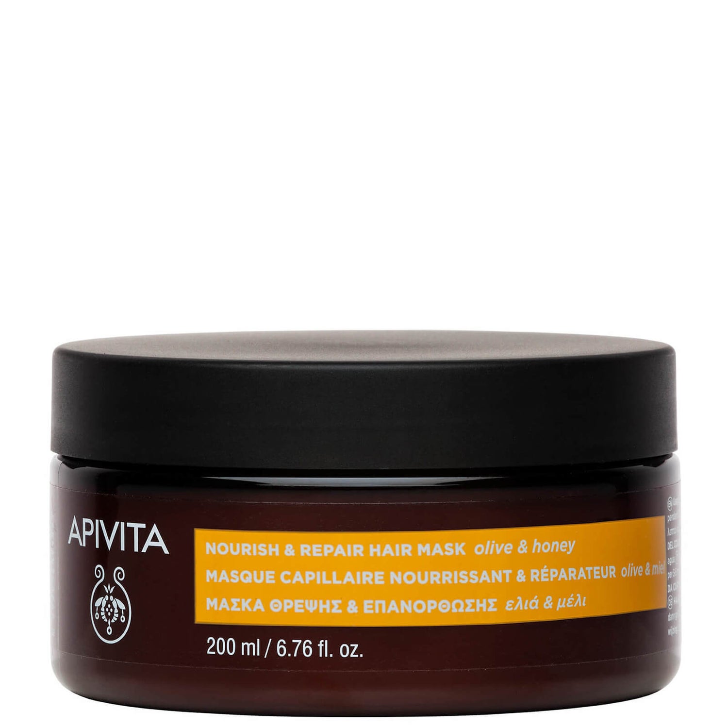 Mascarilla nutritiva y reparadora para el cuidado holístico del cabello de APIVITA - oliva y miel 200 ml