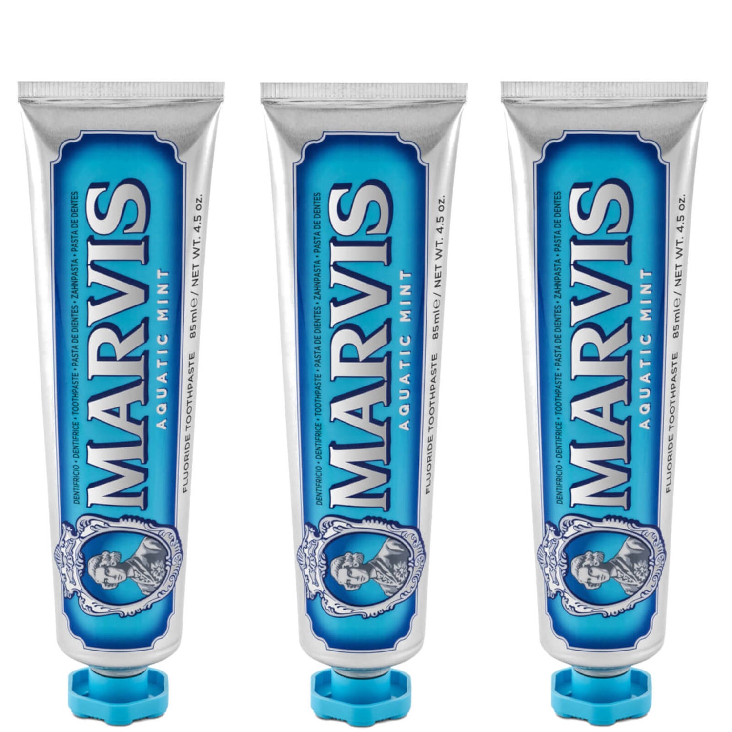 Pack de pasta de dientes Menta acuática de Marvis (3 x 85 ml)