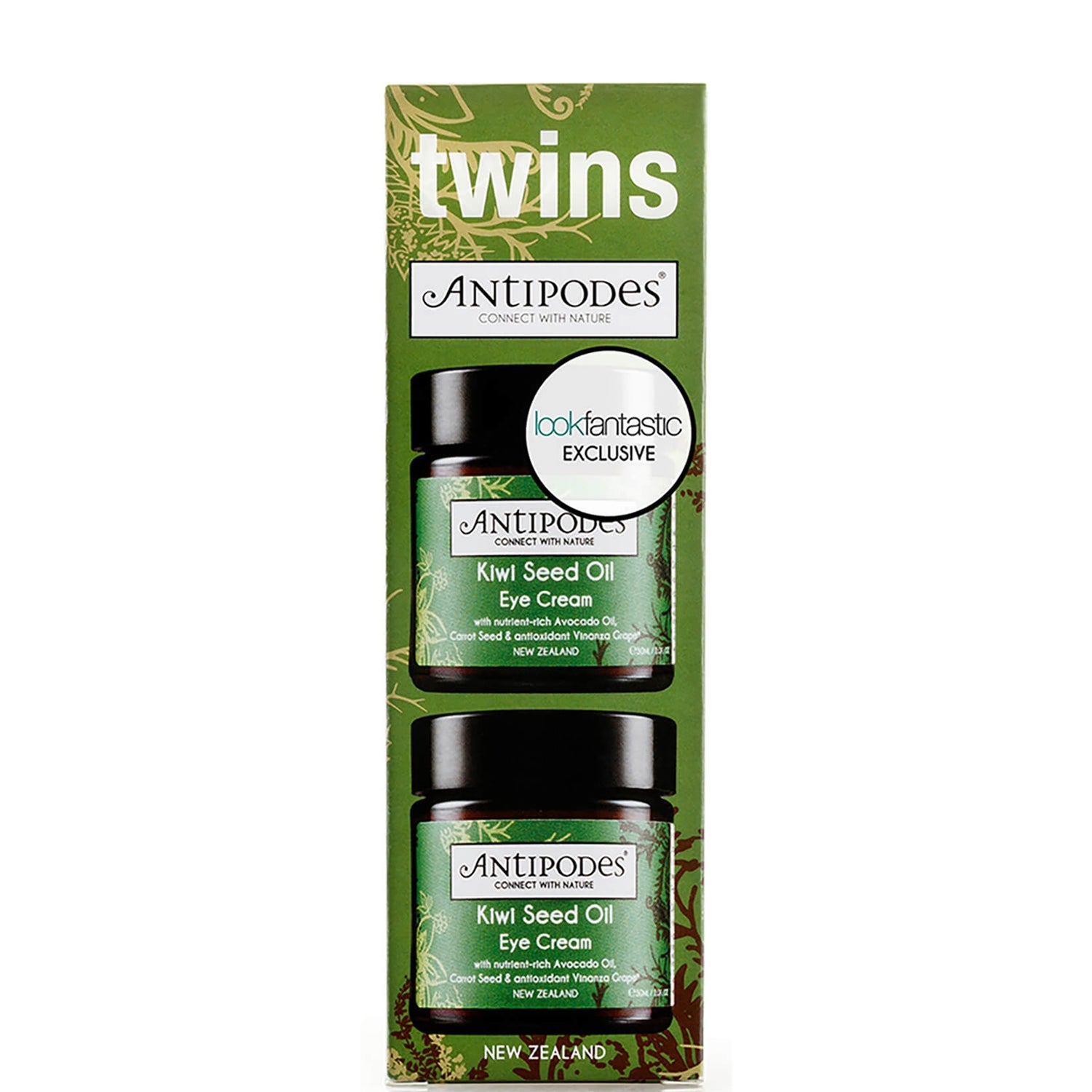 Antipodes Exclusive Twin Pack - Kiwi Seed Oil Eye Cream (2 x 30ml) (Worth £63.98)
