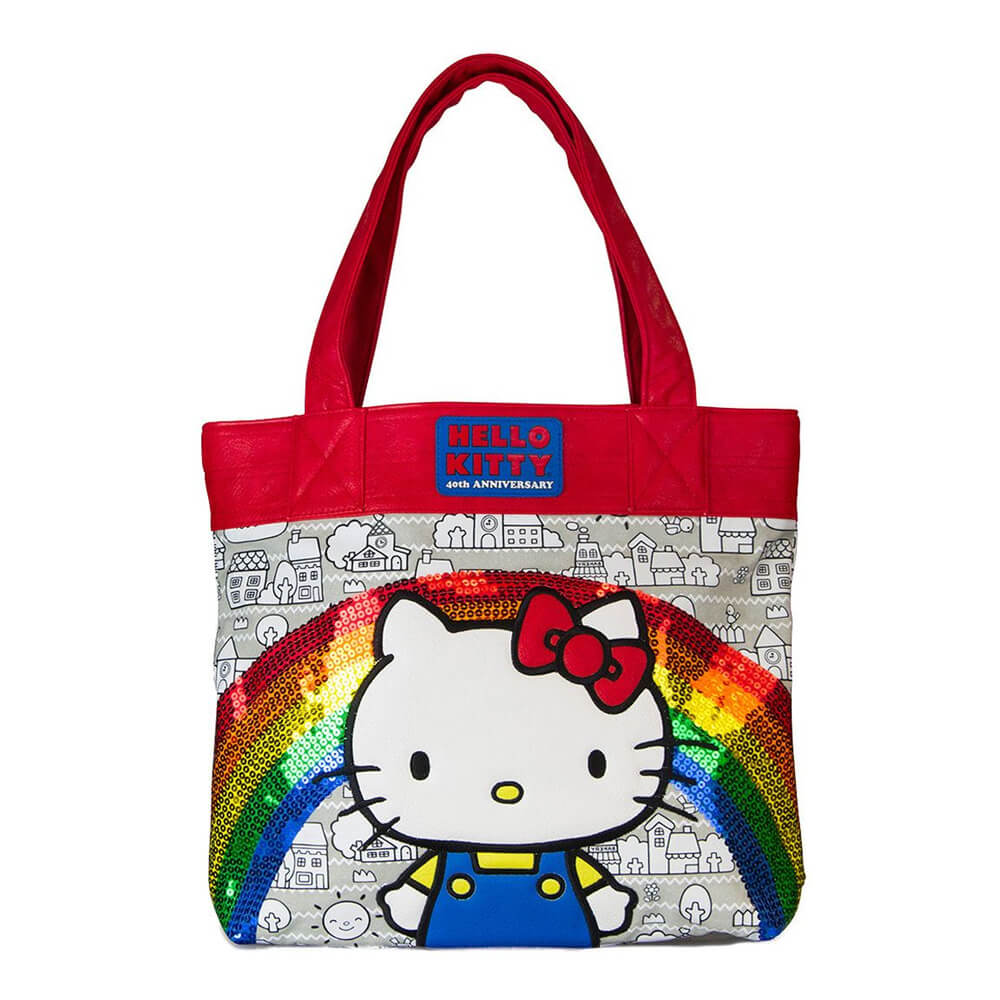 Loungefly Sanrio Hello Kitty 40th Sequins Rainbow Tote Bag