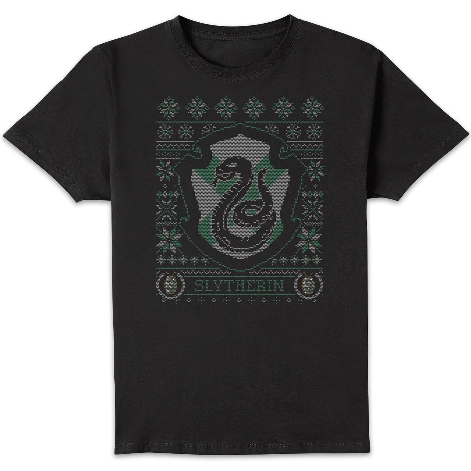 Harry Potter Slytherin Crest Men's Christmas T-Shirt - Black
