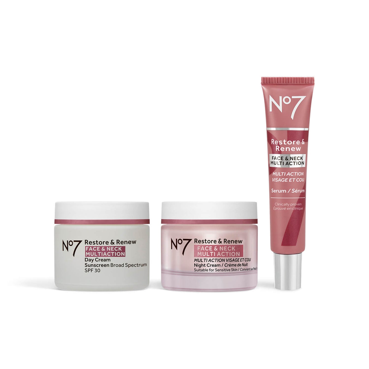 No7 Restore and Renew Multi Action Skincare System 50oz (Worth $88)