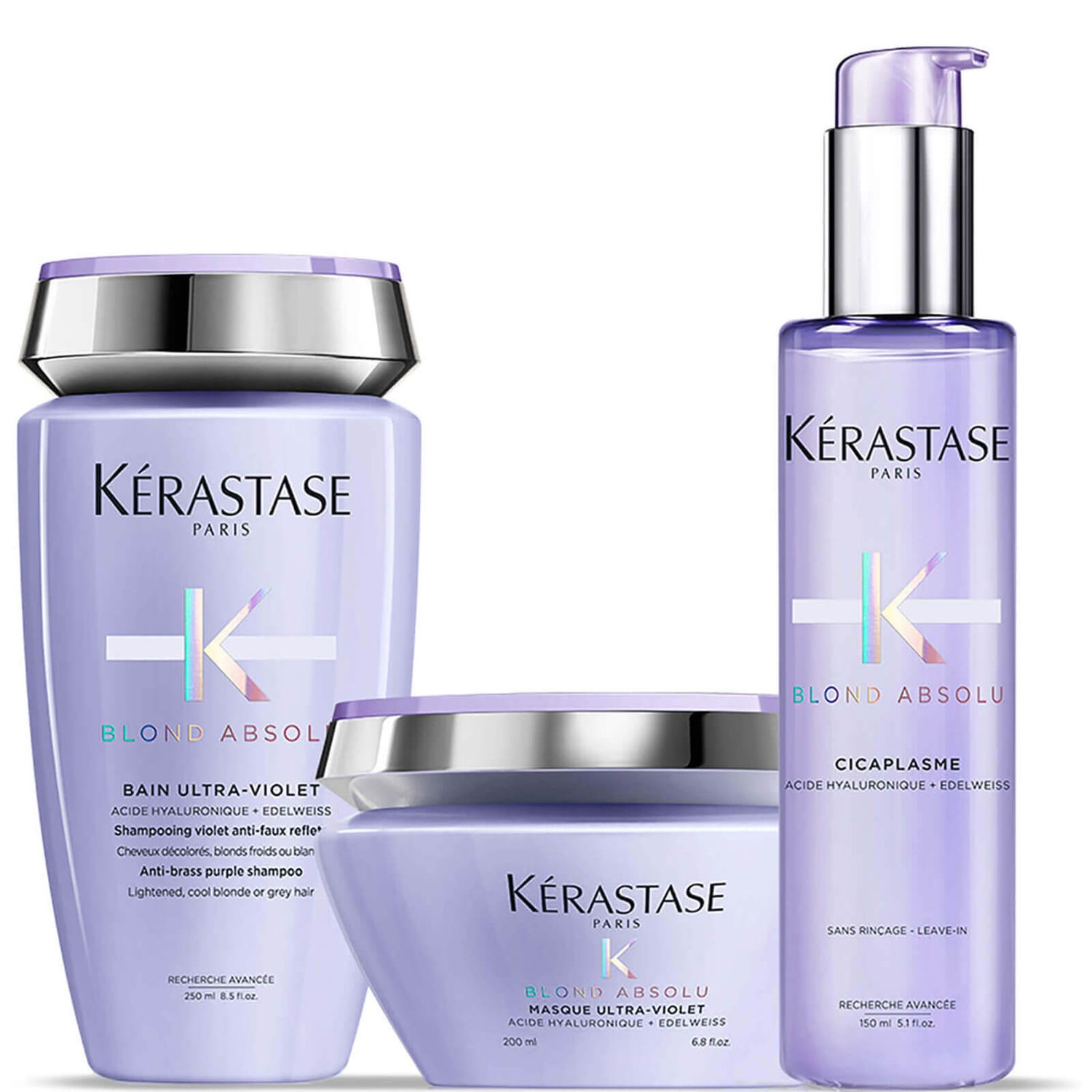 Kérastase Blond Absolu Ultra Violet Shampoo, Treatment and Masque Trio