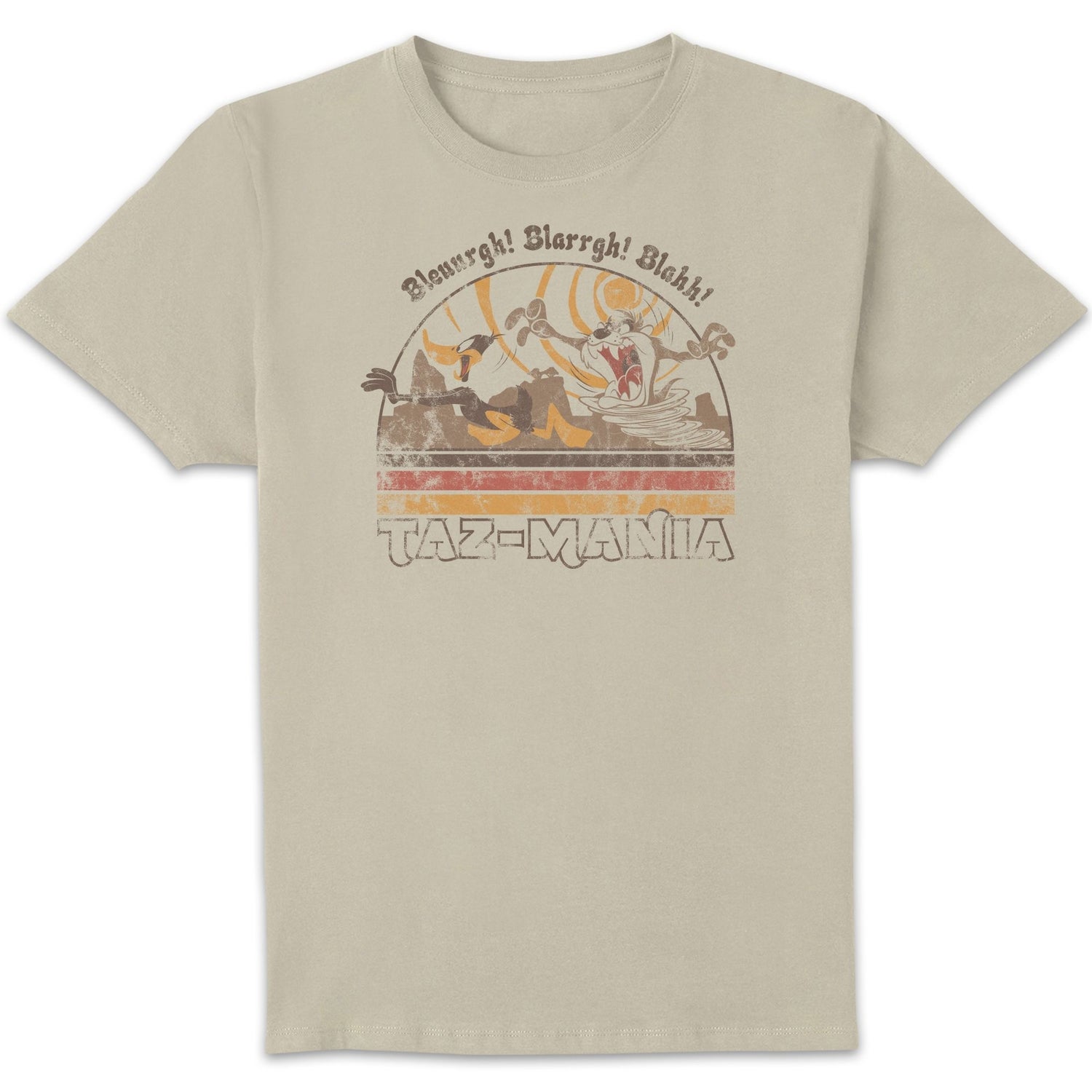Looney Tunes Kaboom Collection Taz-Mania Men's T-Shirt - Stone Wash- Cream