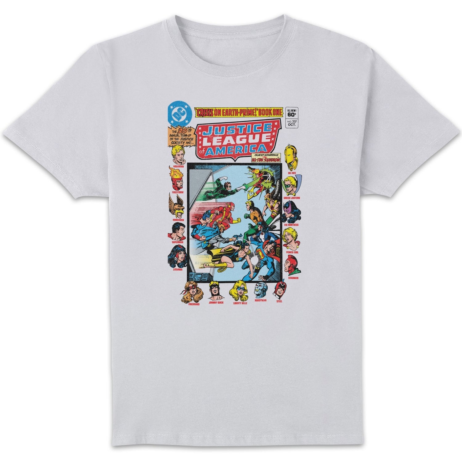 Justice League Crisis On Earth-Prime Cover Men's T-Shirt - White