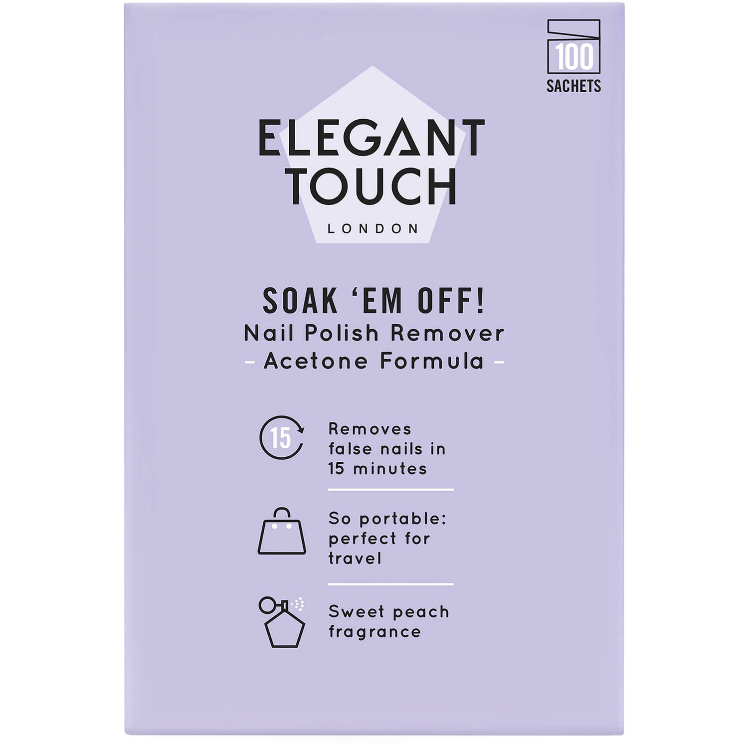 Elegant Touch Soak 'Em off! Nail Polish Remover (100 Sachets)