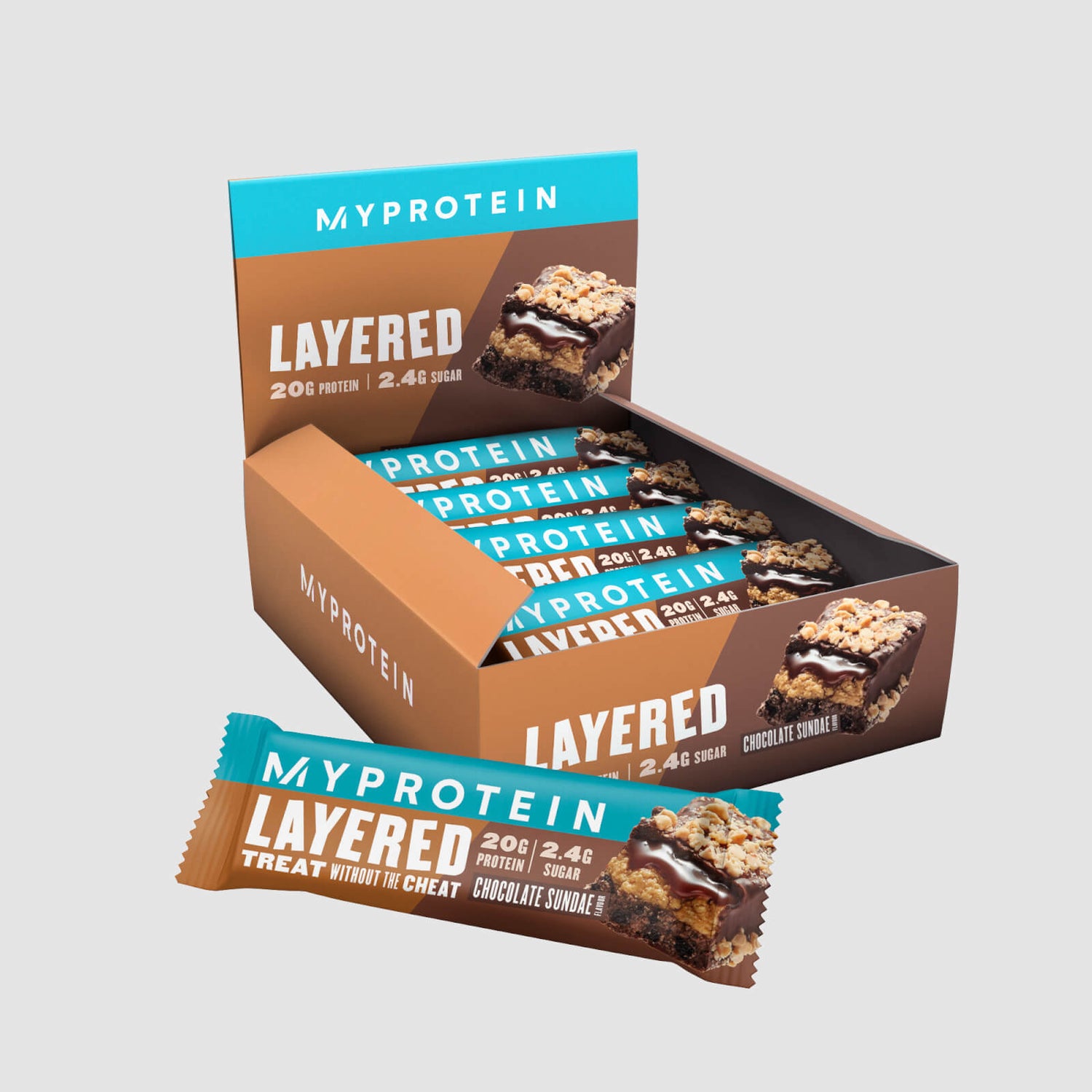Layered Protein Bar - 12 x 60 - Chocolate Sundae