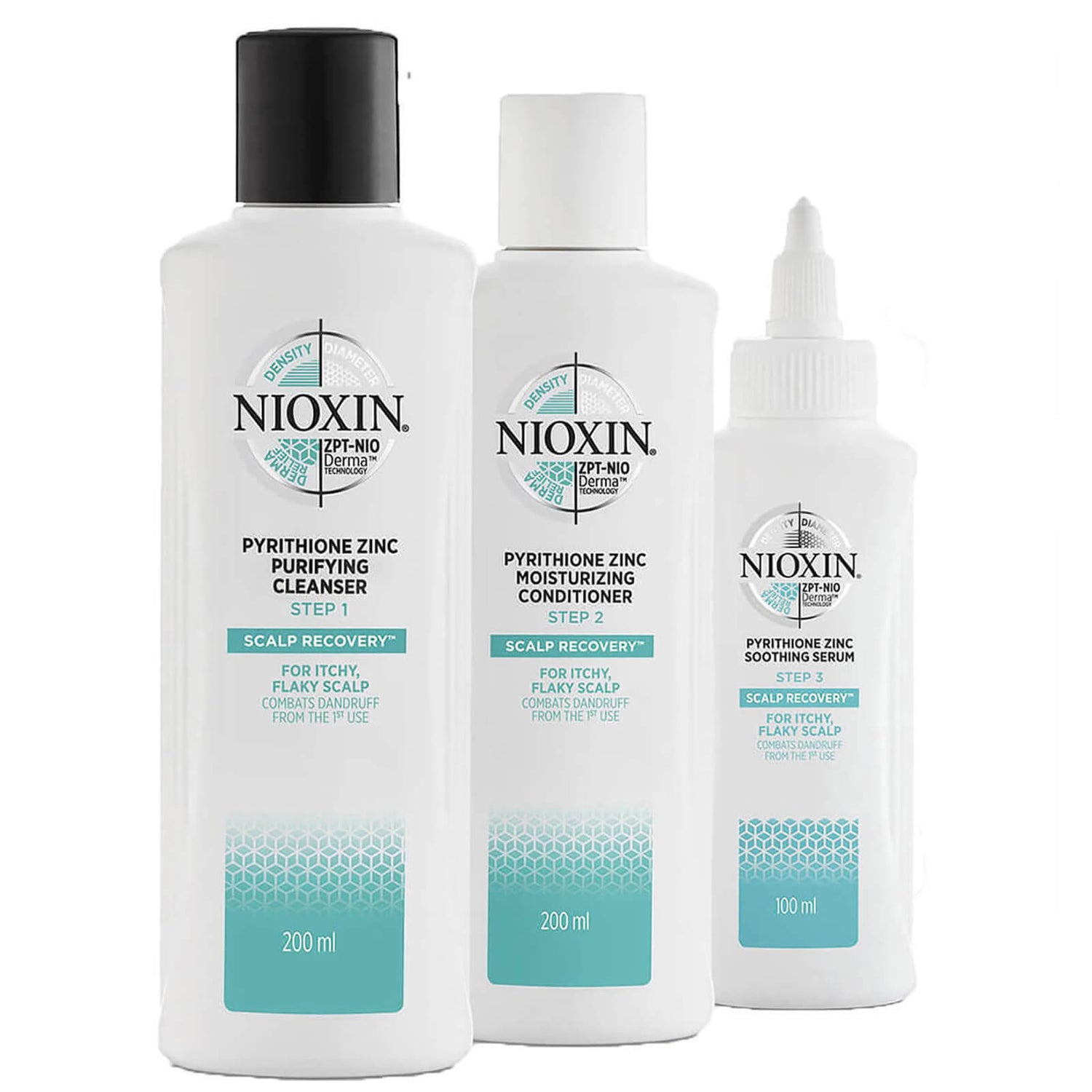 NIOXIN Scalp Recovery 3-Step Anti-Dandruff System for Itchy, Flaky Scalp -hilsehoito