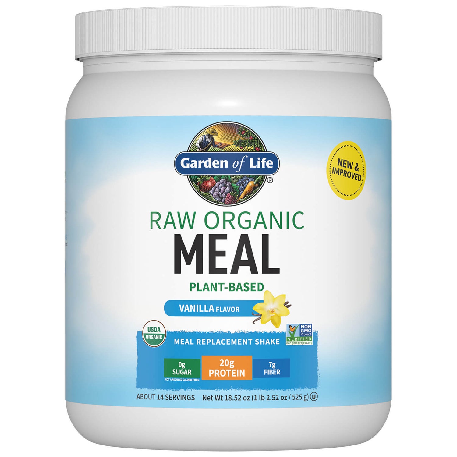 Raw Organic 純天然有機多合一奶昔 - 香草 - 525 公克